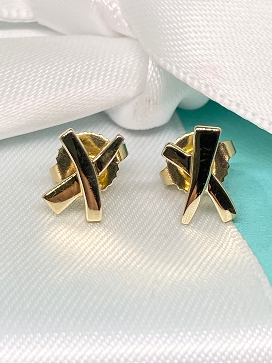 Tiffany & Co. Jewelry - Tiffany & Co Paloma's Graffiti X Earrings 18k yellow gold box and pouch